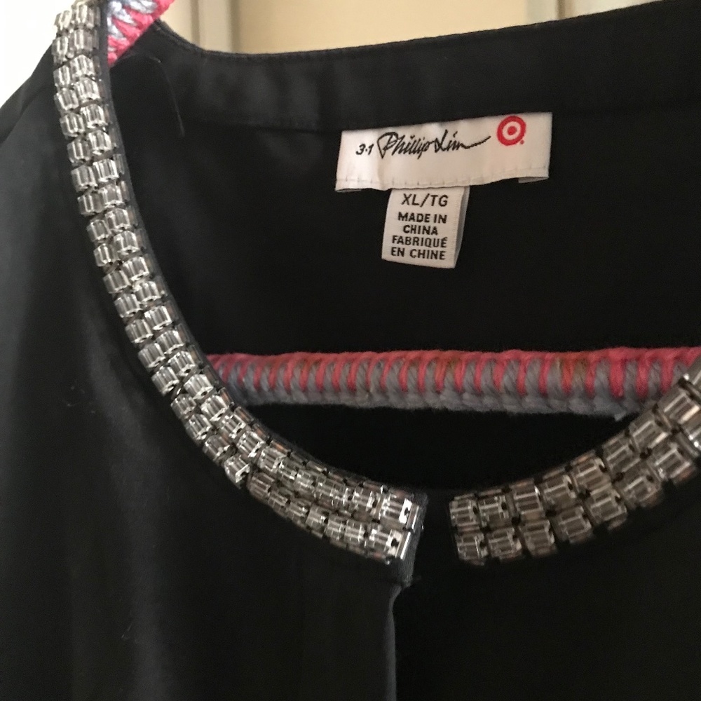 Sleeveless blouse vest 3.1 Phillip Lim Black with strass neck L-XL